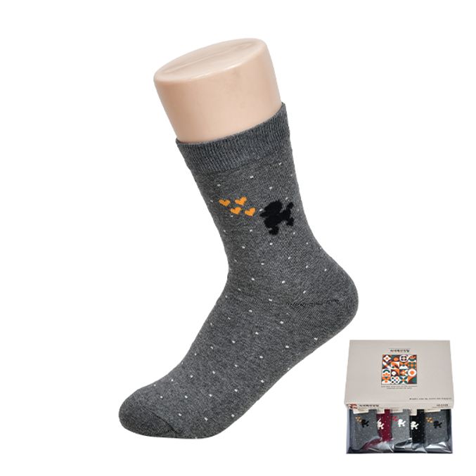 푸들 그래픽 숙녀 패션 중목 양말0049ga