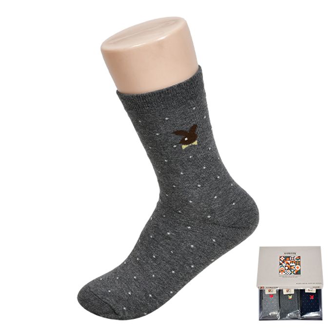 리본 토끼 그래픽 도트 숙녀 패션 중목 양말0047ab