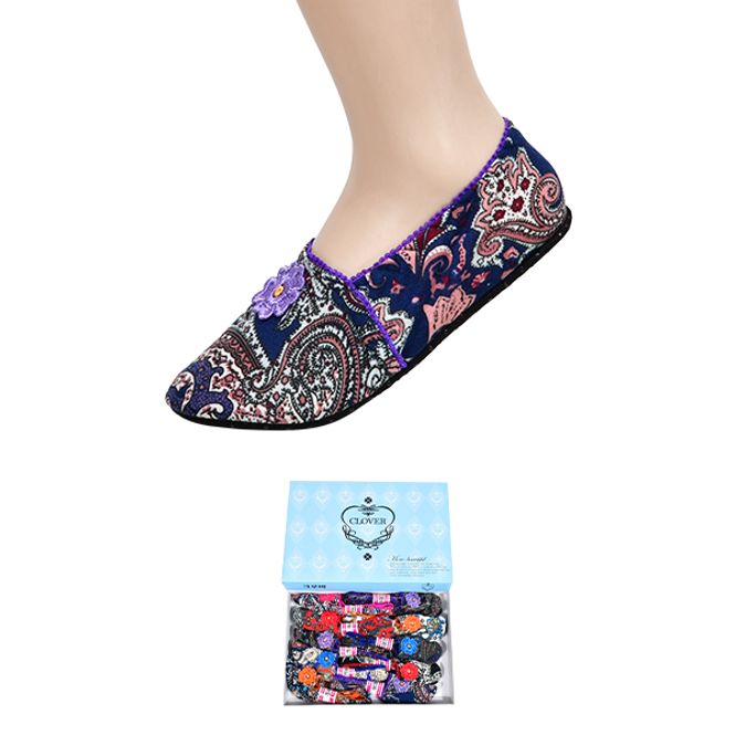 페이즐리 패턴 미끄럼방지 여성 덧신0012fq
