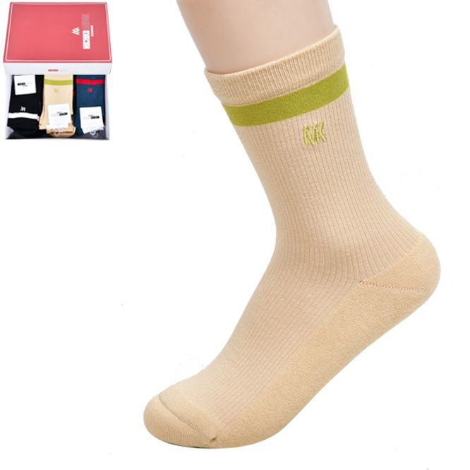미치코런던 배색 라인 포인트 숙녀 파일 중목 양말0011oi