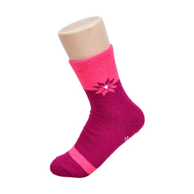 미끄럼 방지 처리 눈꽃 숙녀 폭신 수면 양말0081db