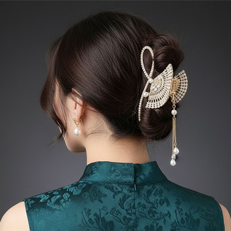 화려한 외출 샤링 지르코니아 참 골드 집게핀 모음전 B