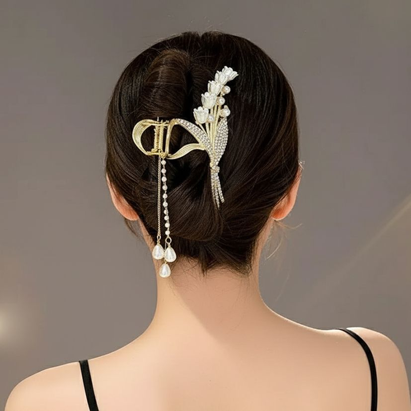 화려한 외출 샤링 지르코니아 참 골드 집게핀 모음전 A