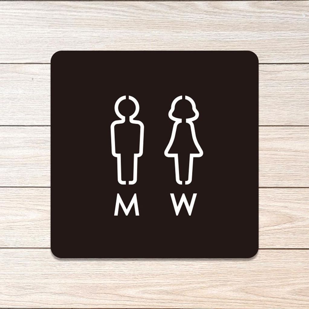 M W 부착형 정사각 소형안내판 13x13cm 블랙