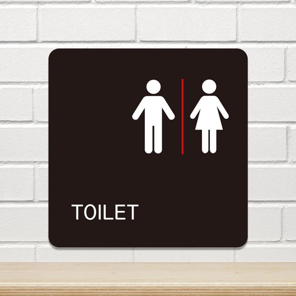 TOILET2 부착형 정사각 소형안내판 13x13cm 블랙