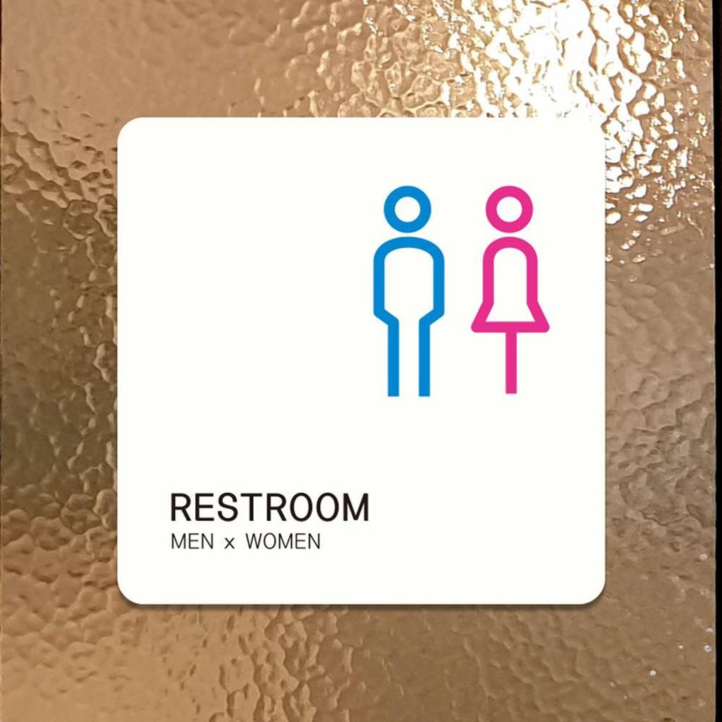 RESTROOM7 부착형 정사각 소형안내판 13x13cm 화이트