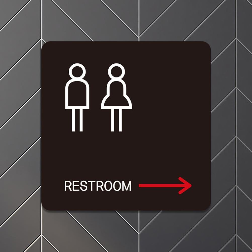 RESTROOM 우측2 부착형 정소형안내판 13x13cm 블랙