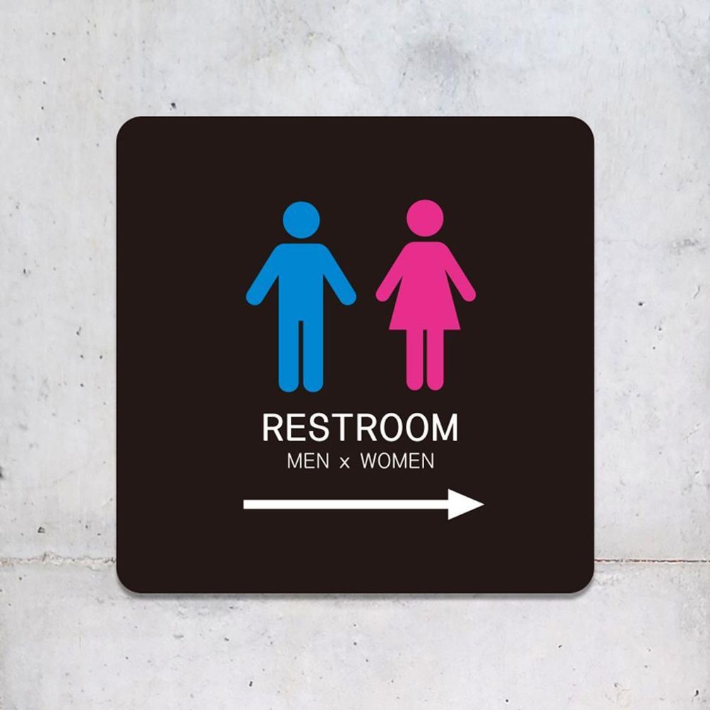 RESTROOM 우측6 부착형 정소형안내판 13x13cm 블랙