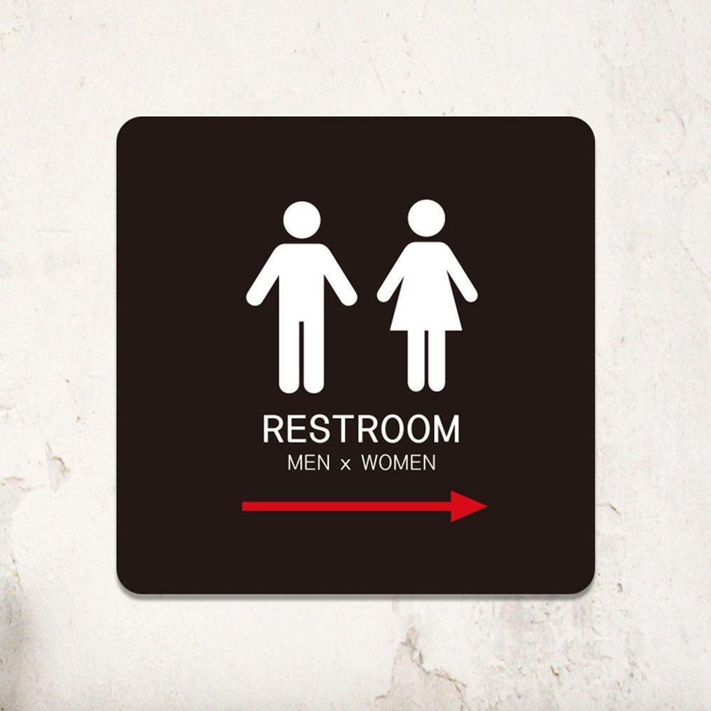 RESTROOM 우측7 부착형 정소형안내판 13x13cm 블랙