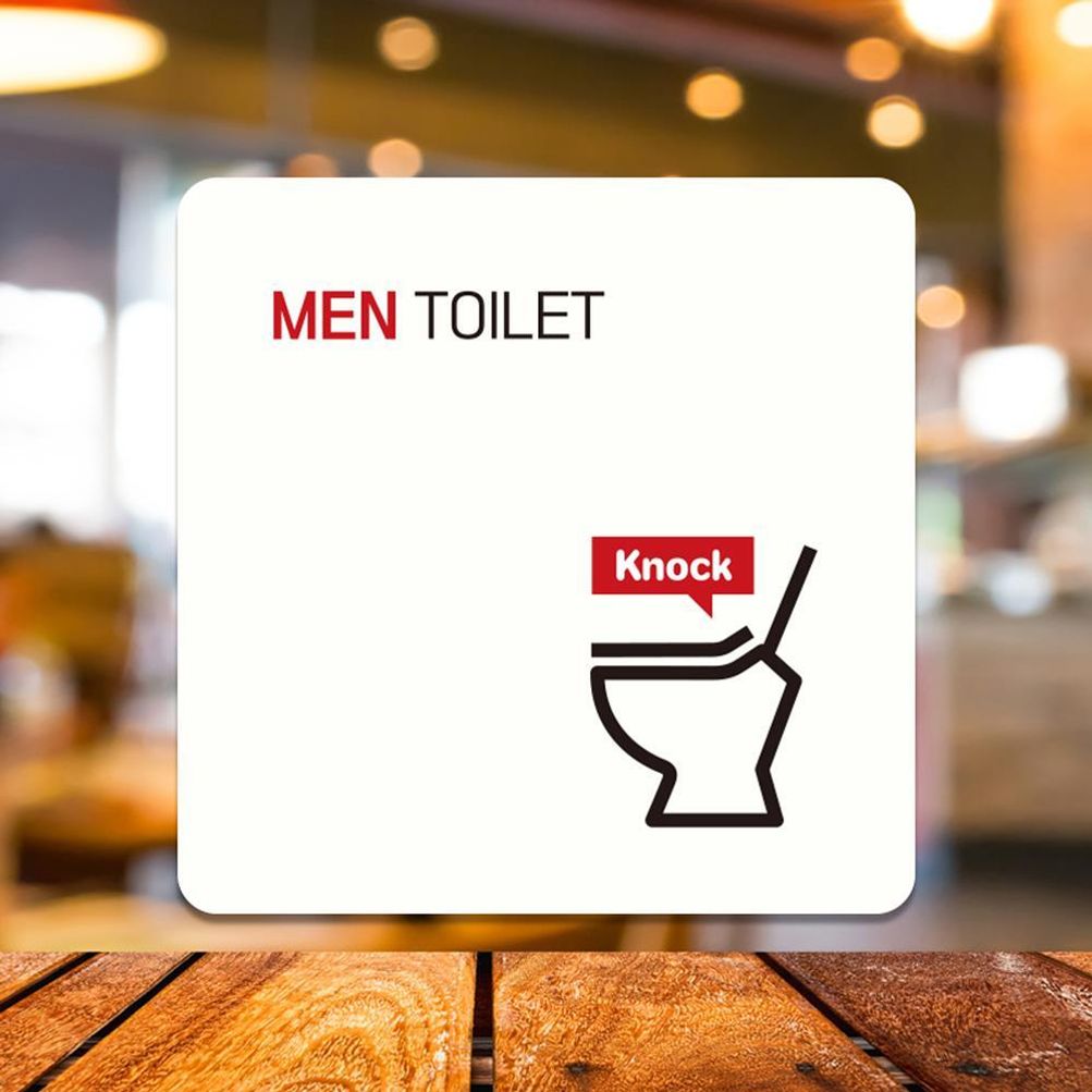 MEN TOILET1 부착형 사각 소형안내판 13x13cm 화이트