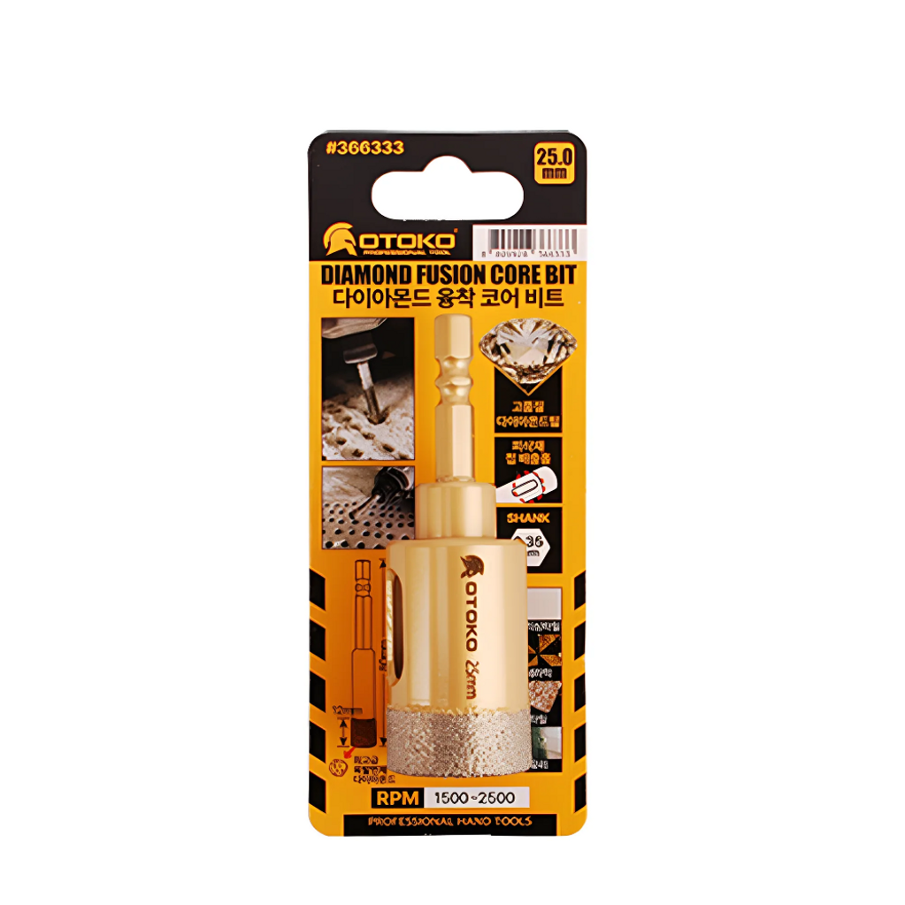 대리석 유리 타일 천공 OTOKO 다이아몬드 융착 코어 비트 25mm