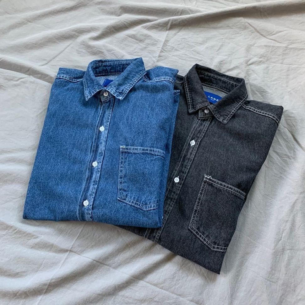 오버핏 데님 셔츠