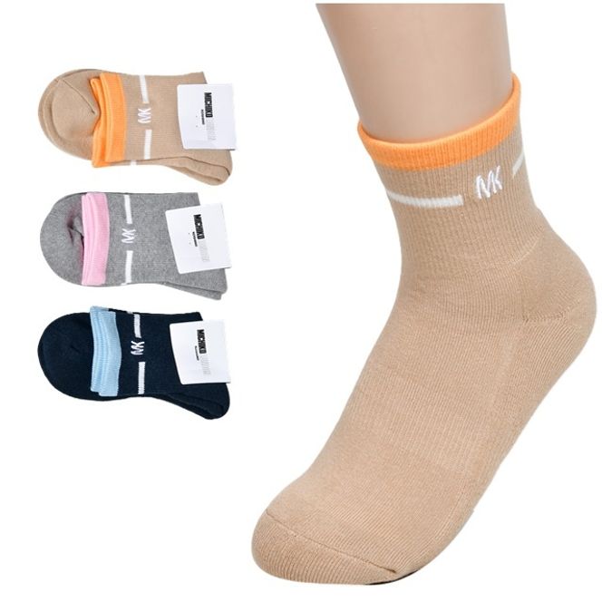 사계절 베이직 스타일 심플라인 숙녀 중목양말-5켤레 색상랜덤