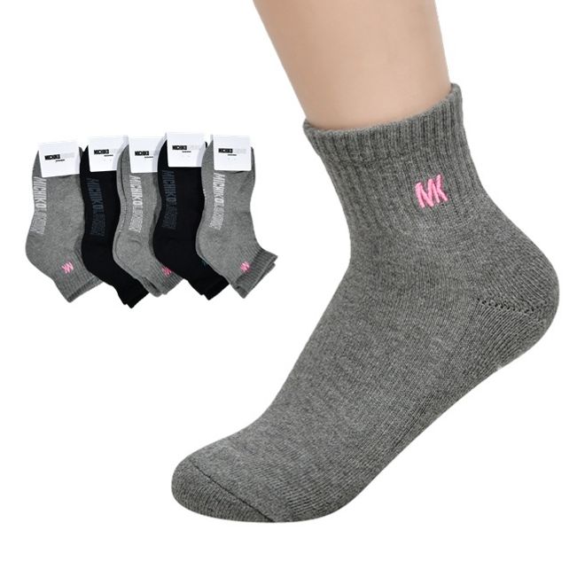 도톰한 이중바닥 심플 데일리 여성 단목양말-5켤레 색상랜덤