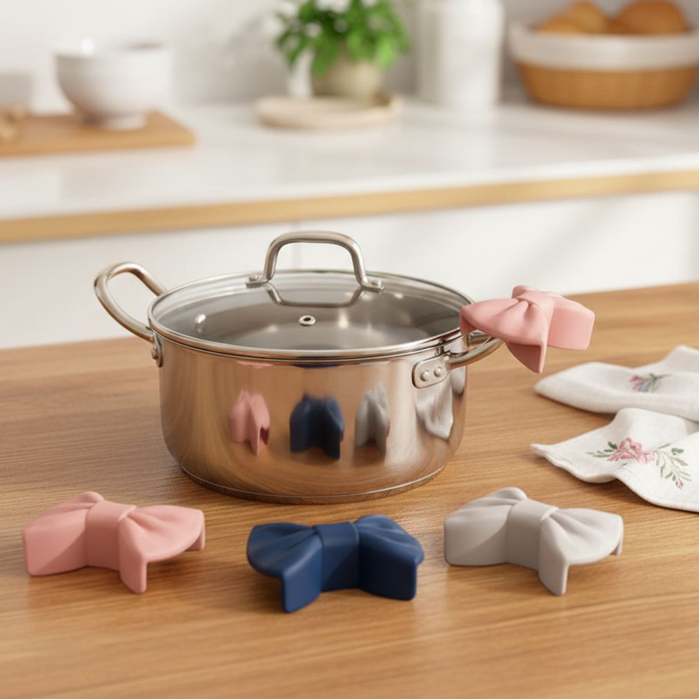 주방 분위기 살리는 리본 실리콘 냄비그립