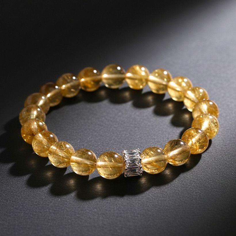 황금빛 행운을 담은 시트린 8mm 10mm 원석 황수정 팔찌
