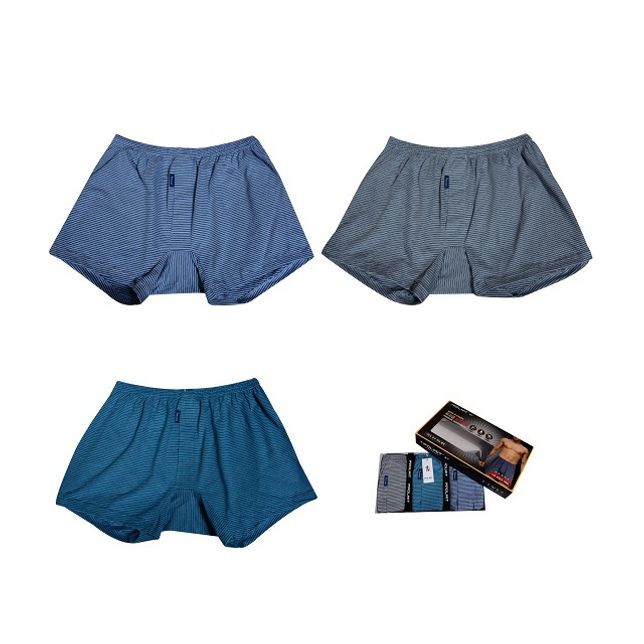 실켓가공 니트 남성 트렁크팬티 사각팬티 3매입