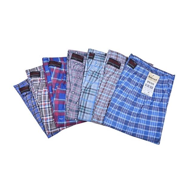 순면 체크패턴 남성 양면 파자마 고무줄바지 홈웨어