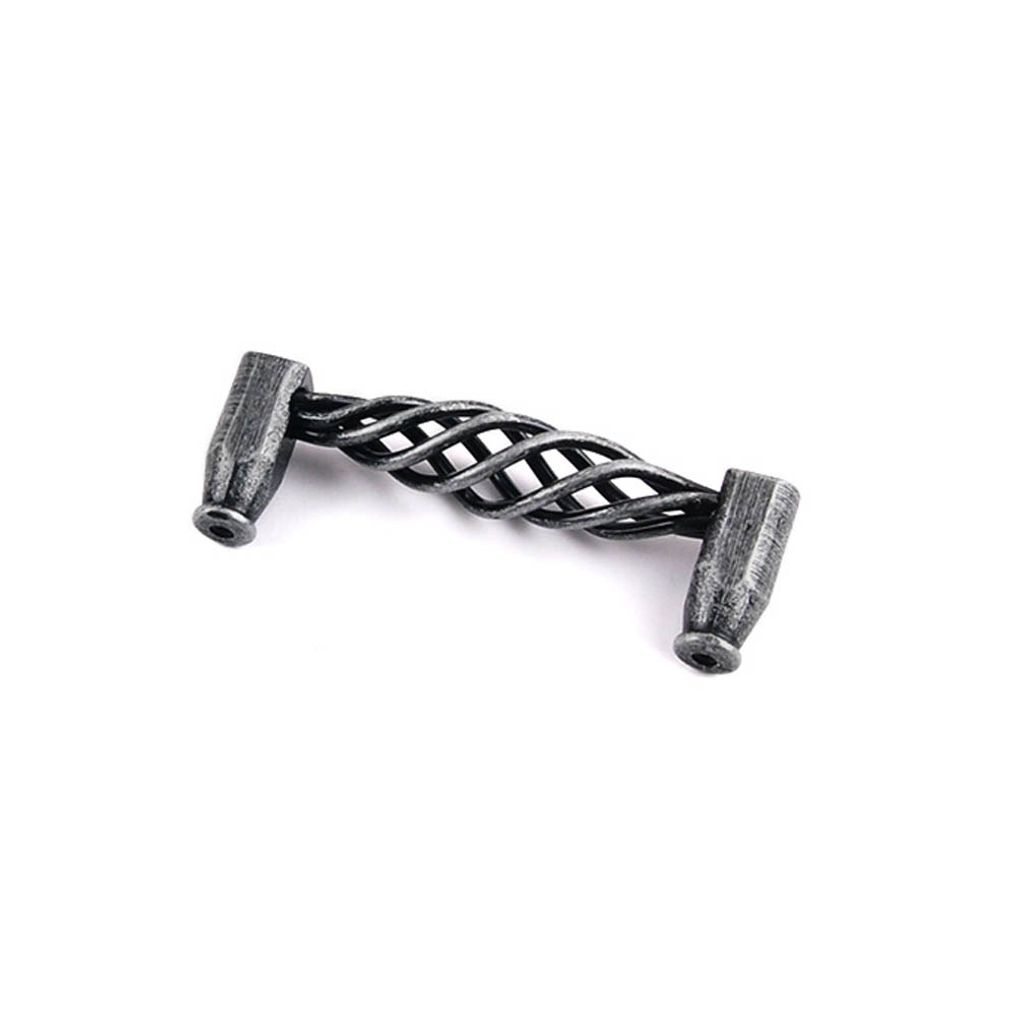 인테리어 철꽈배기 2구손잡이 은착 96p