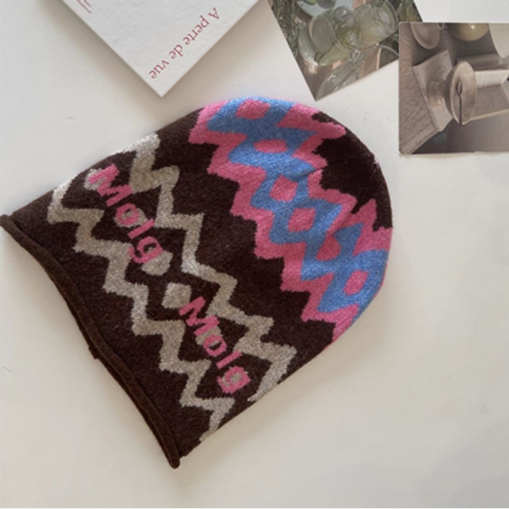 빈티지 니트 모자 부드러운 촉감 겨울 비니 캐주얼