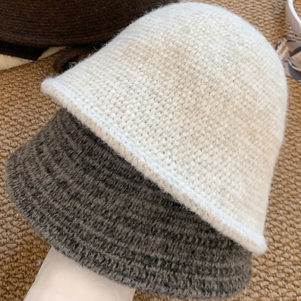 포근한 무지 끈모자 여성 니트벙거지 데일리 겨울모자