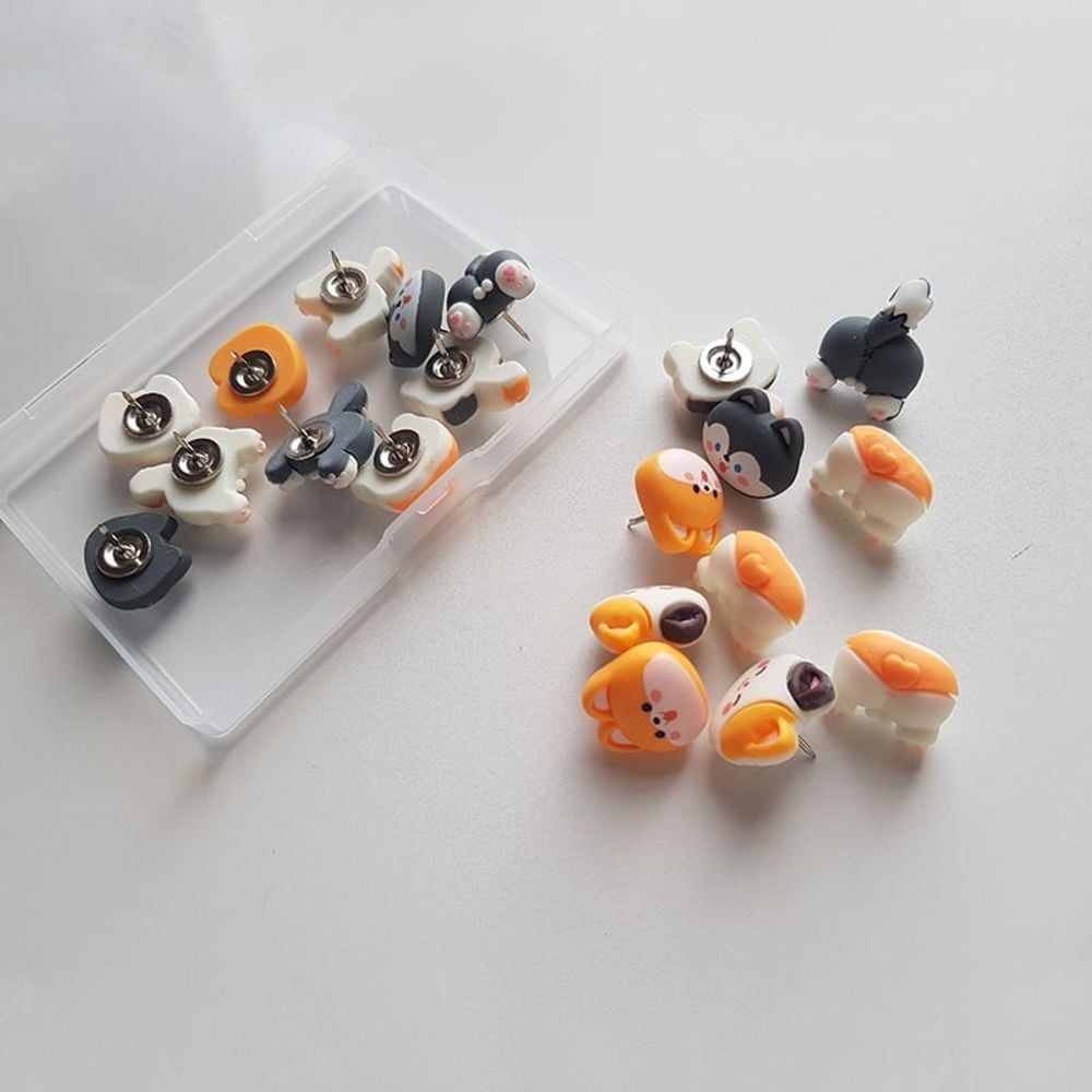 CNS 고양이 강아지 캐릭터 압정 20p 고정핀 압핀 메모 홀더 보드핀