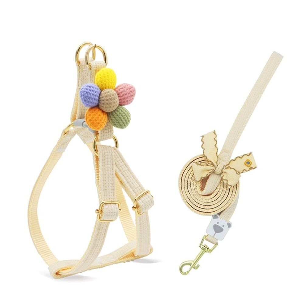 CNS 플라워 리본 하네스 리드줄 강아지 목줄 산책줄 외출용품 애견