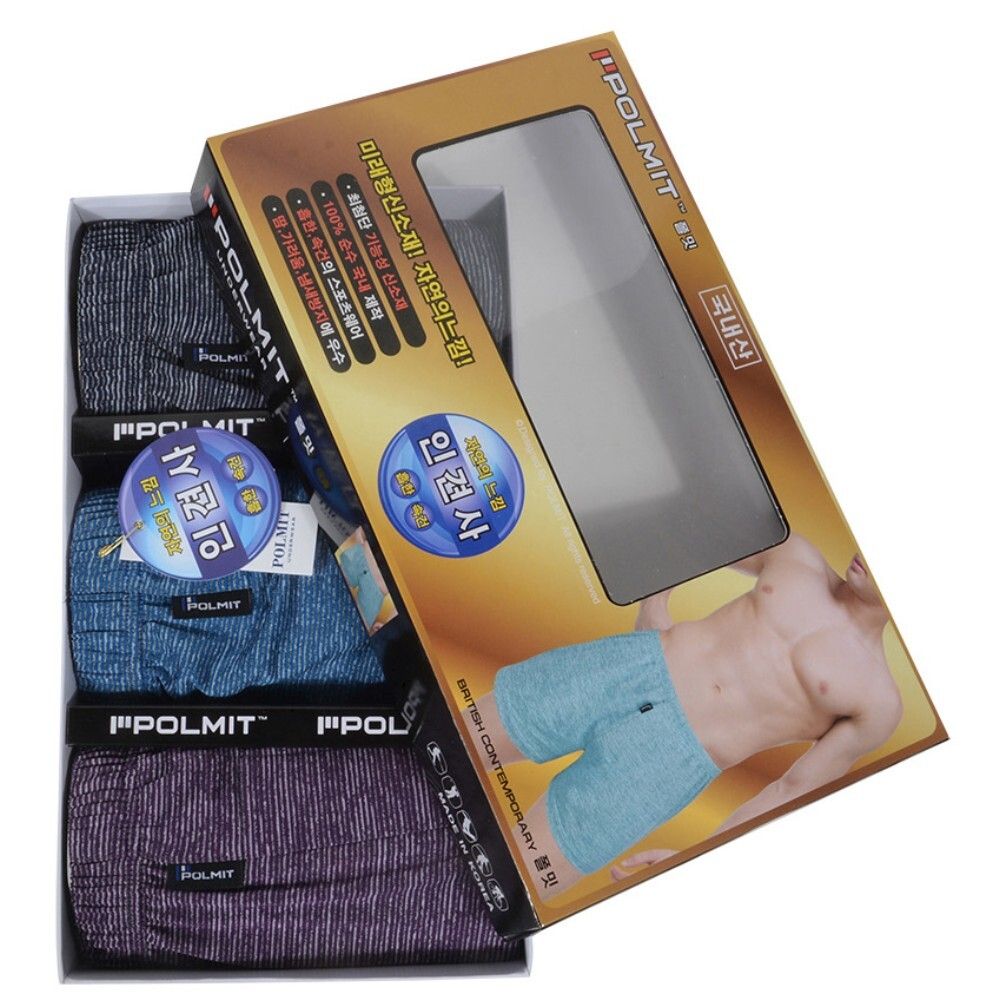 스트라이프 국내산 인견 남성 트렁크 3매