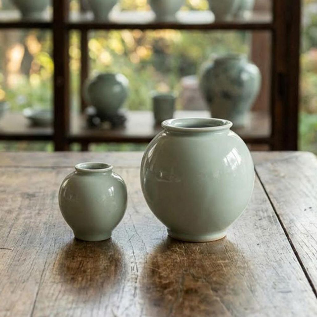 이천도자기 달 항아리 단지 대 7.5cm 양념통 소금통