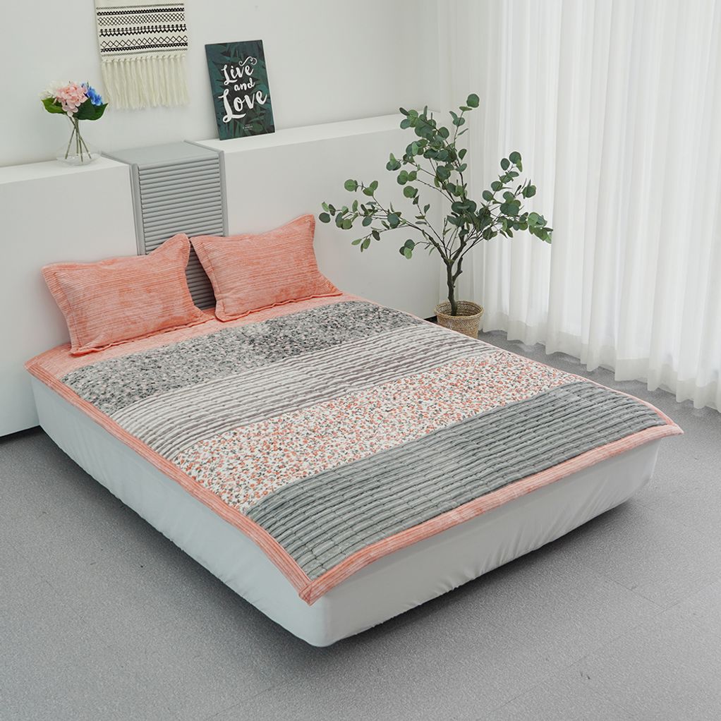 국내생산 밍크극세사패드 겨울침대패드 플라워