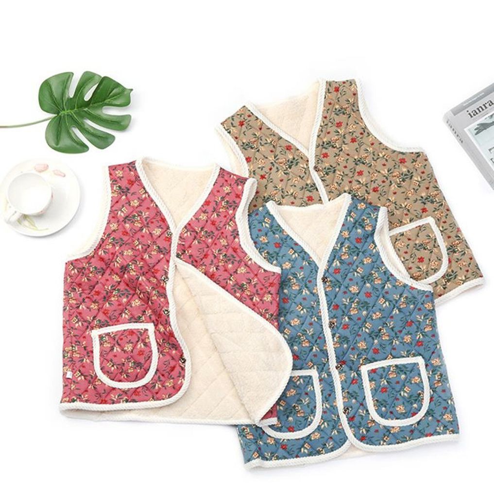 잔솔 김장 조끼 할머니 할매 베스트 꽃무늬 촌캉스룩