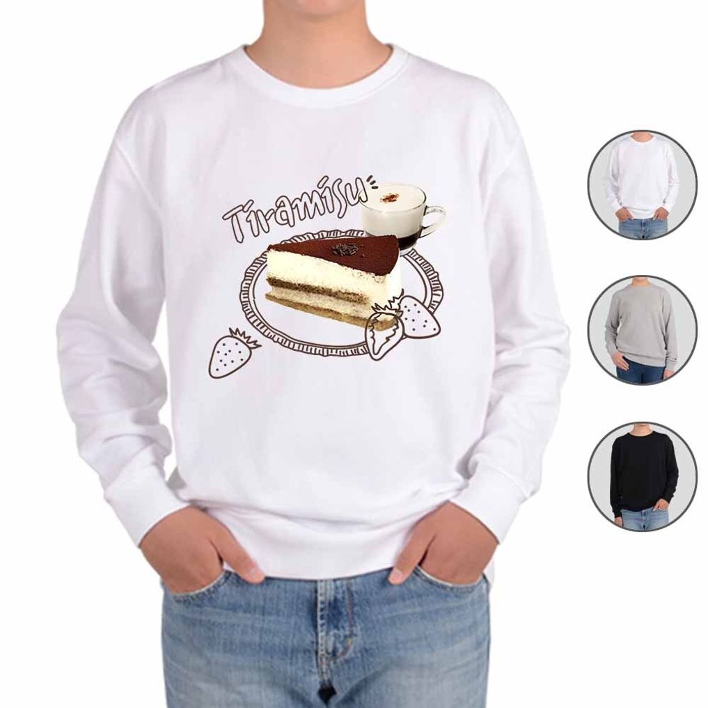 맨투맨 티라미수랑 커피를 같이 그림 다양한색상 전사이즈