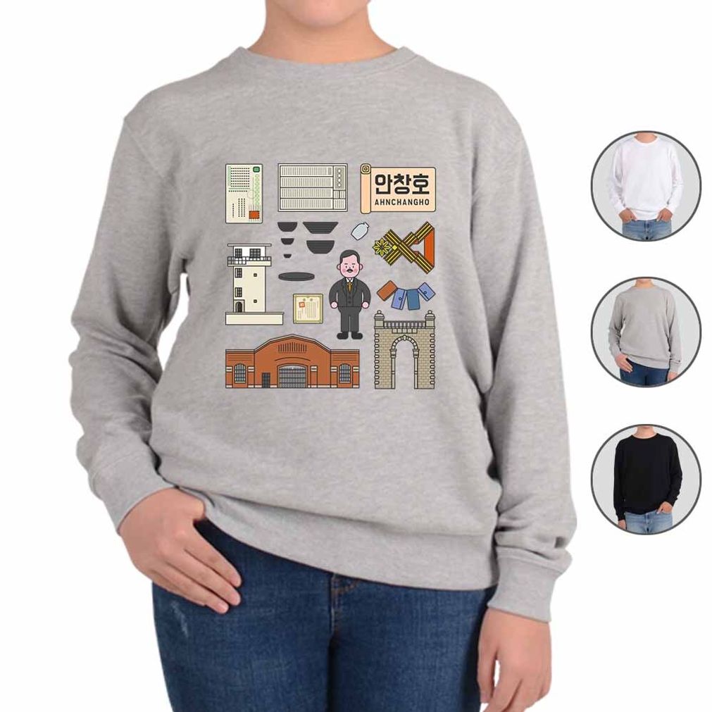 맨투맨 한국의 위인 안창호선생 그림 다양한색상 전사이즈