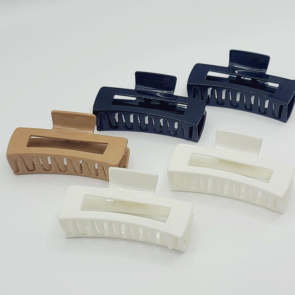 실리콘 헤어 집게핀 머리핀 사각 반머리 반묶음 M50498