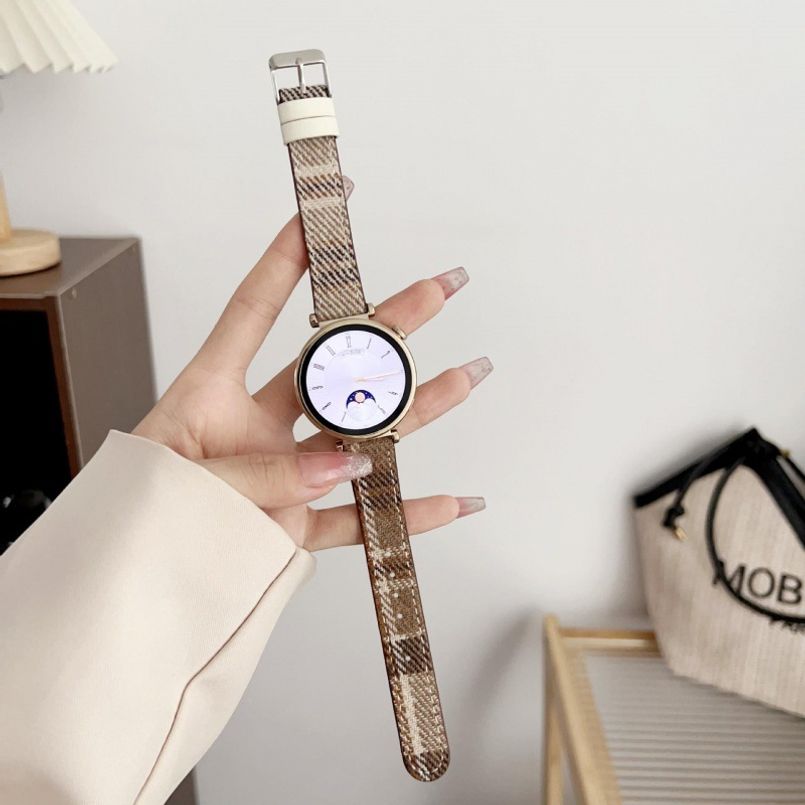 갤럭시워치5 40mm 44mm 스트랩 격자무늬 가죽밴드 시계줄