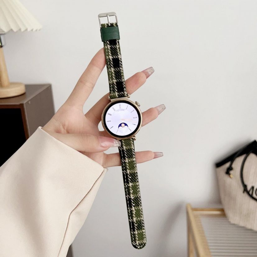 갤럭시워치4 40mm 44mm 스트랩 격자무늬 가죽밴드 시계줄