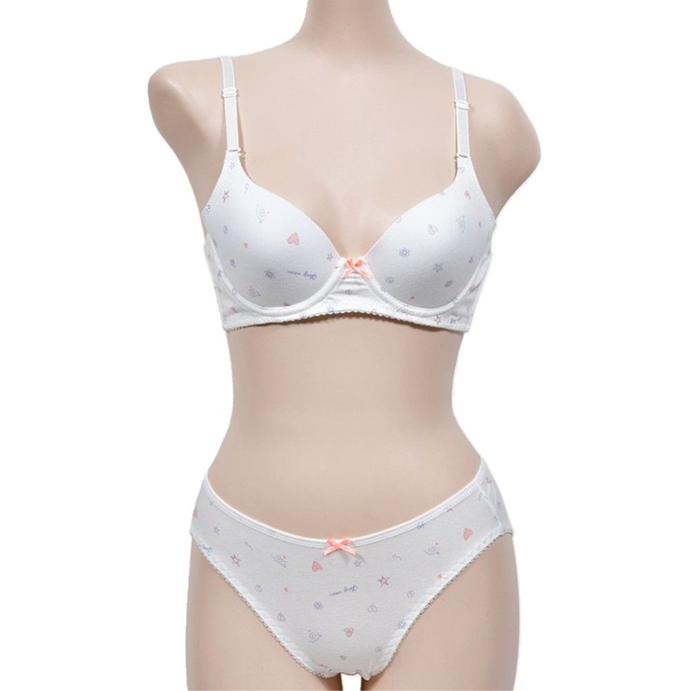 발랄한디자인패턴 주니어 B컵 브라팬티세트