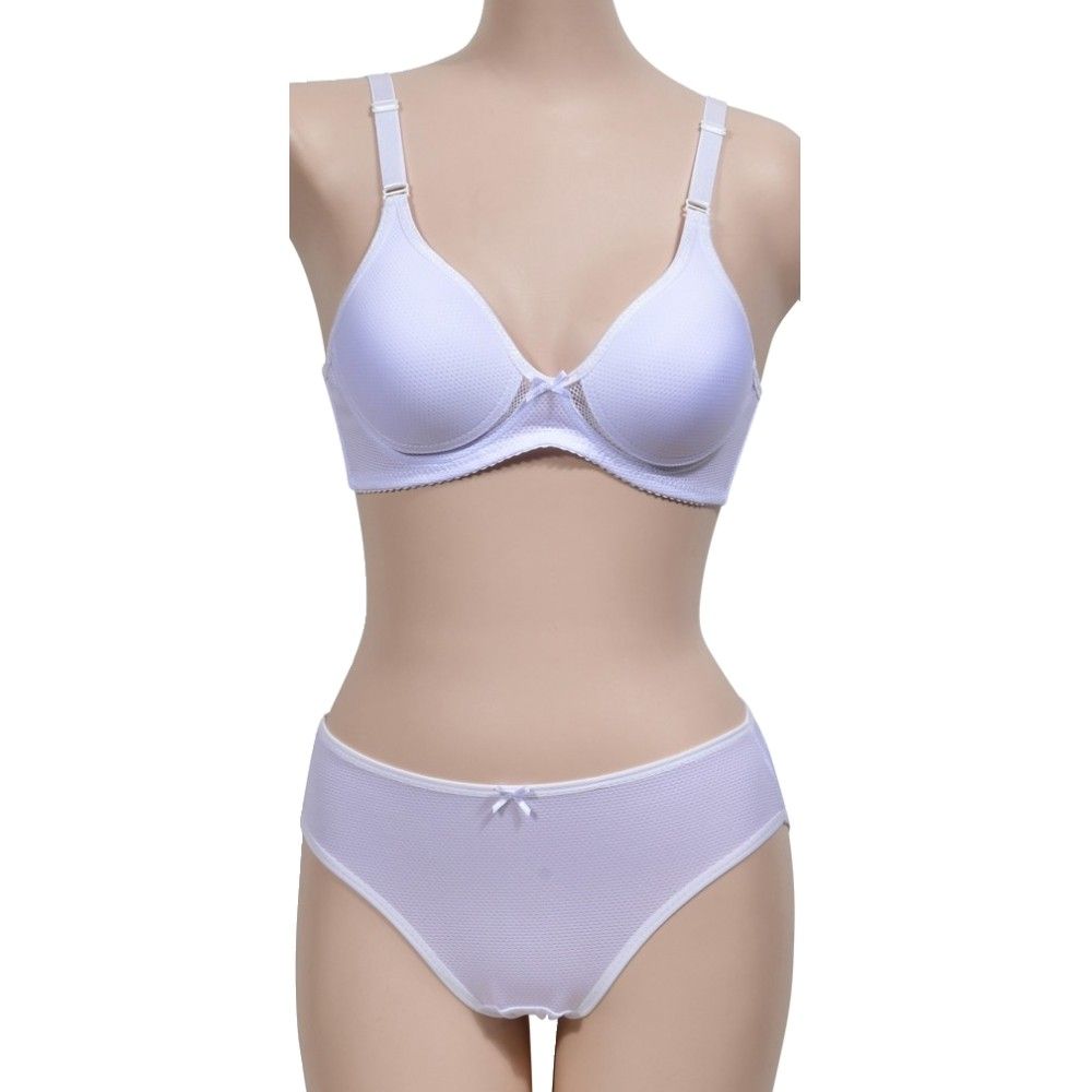 깔끔한 3단계 주니어 화이트 브라팬티세트