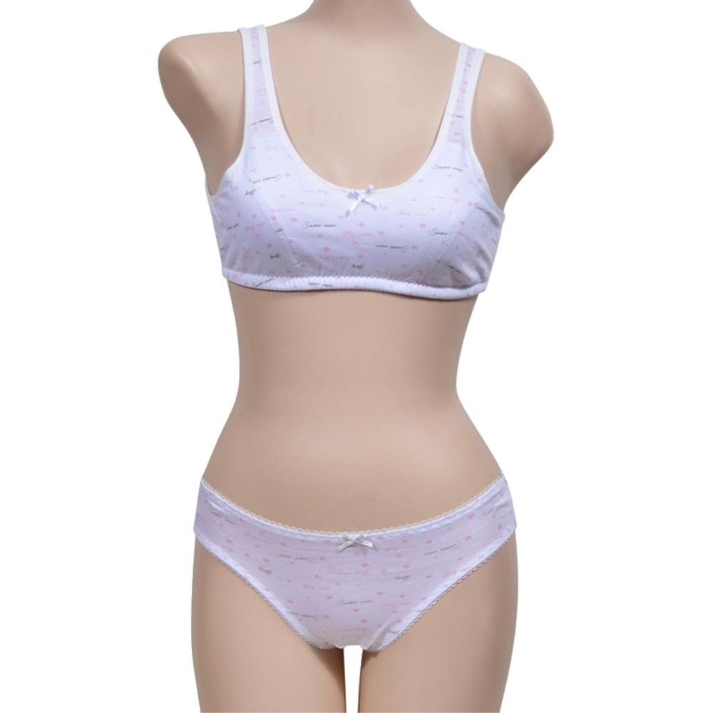 사랑스러운 주니어 1단계 면 브라팬티세트