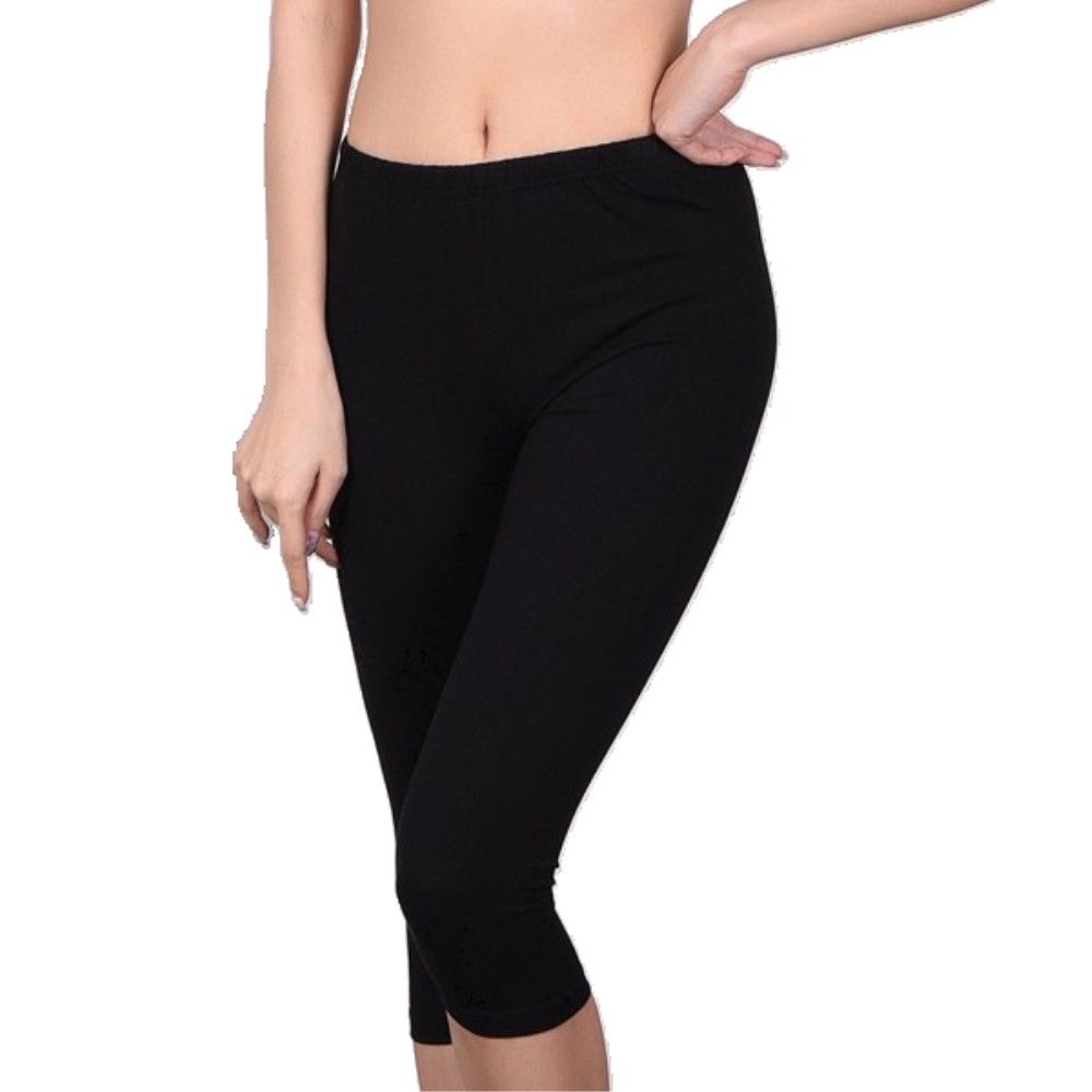 깔끔한핏 베이직 무지 면스판 8부 레깅스