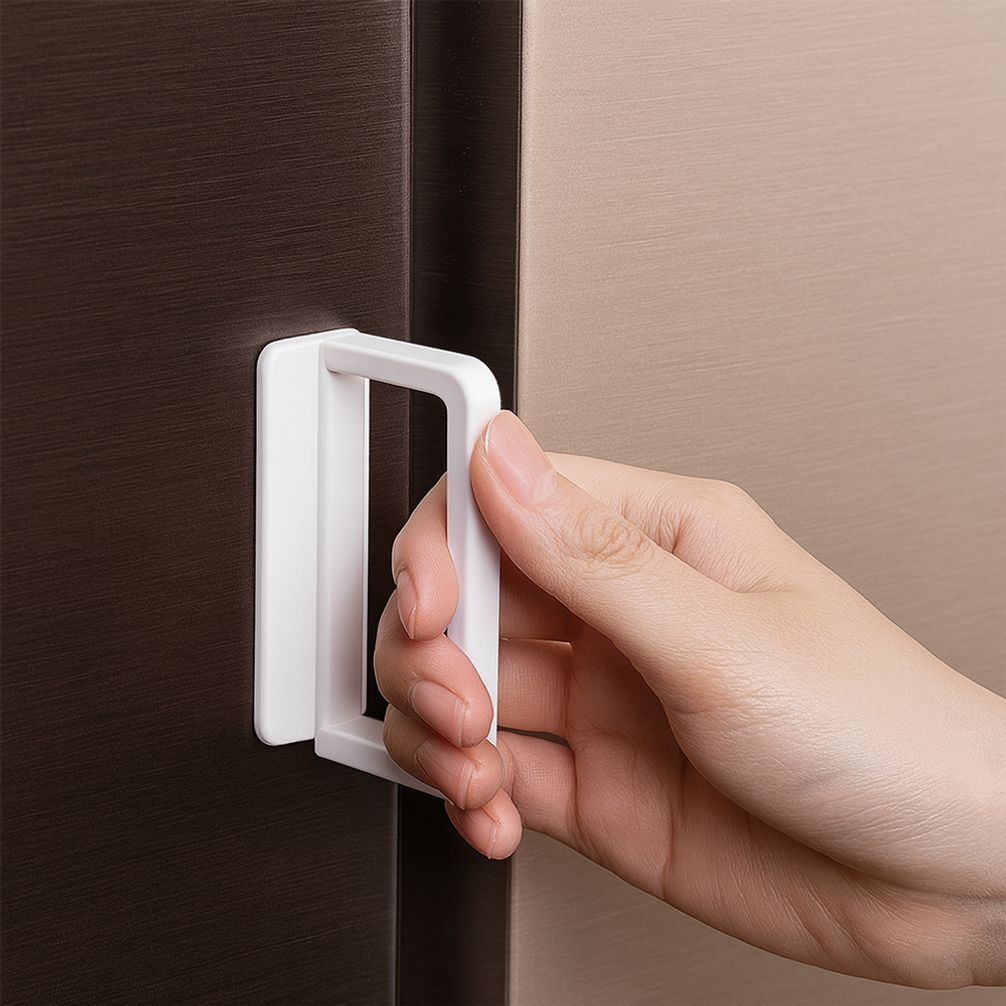 수납장 서랍장 붙이는 도어핸들 화이트 2개입 실용형