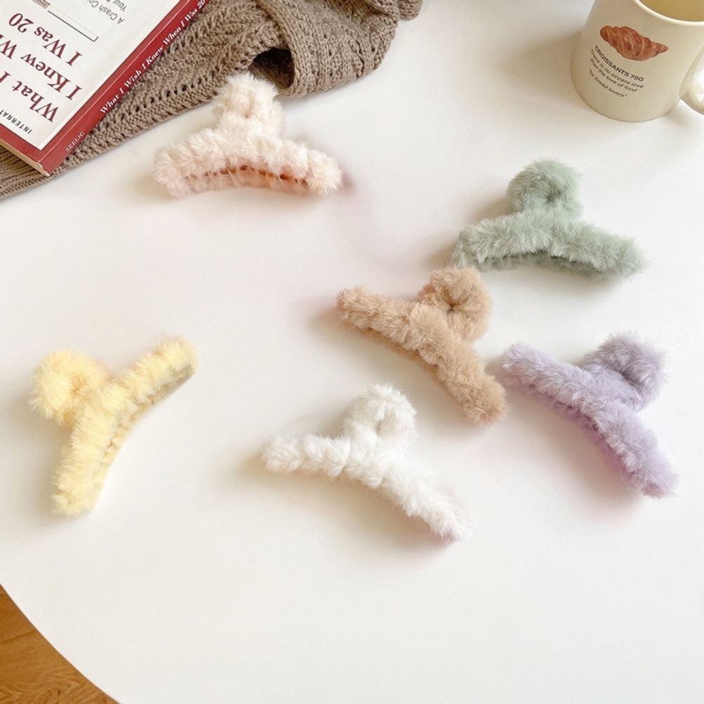 겨울 털 집게핀 예쁜 올림머리 머리핀 헤어핀