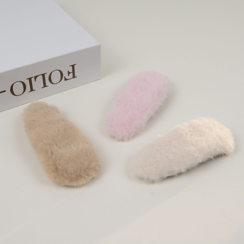 밍크 겨울 머리핀 똑딱핀 앞머리 헤어핀 집게핀