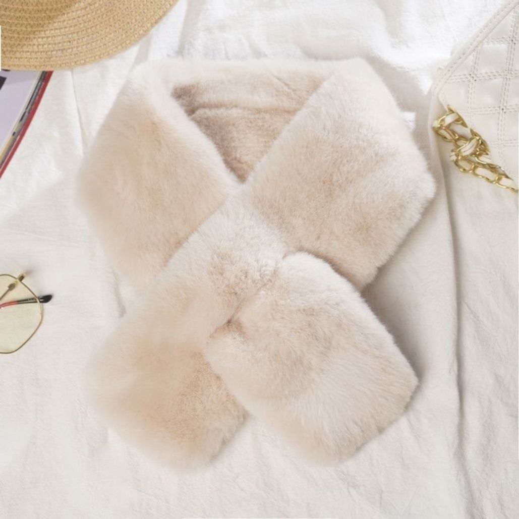 겨울 짧은 목도리 토끼털 밍크 머플러 넥워머