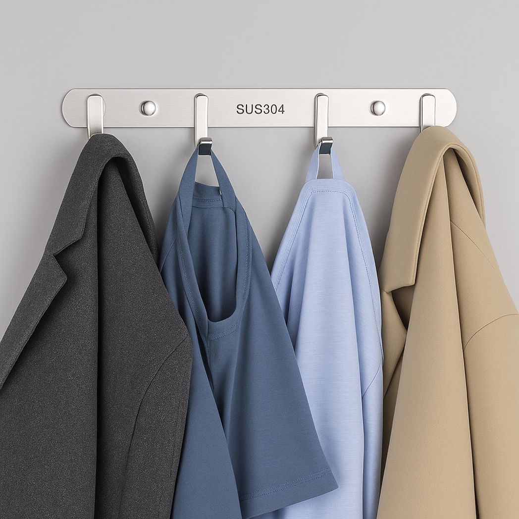 누가와 접착식후크 벽옷걸이 도어후크 벽걸이옷걸이 모자걸이 옷걸이행거 3단 4단 5단