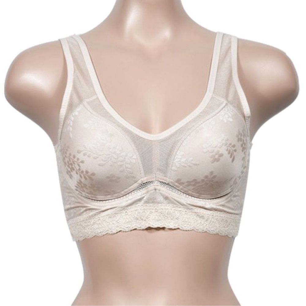 플라워 자가드 노와이어 몰드 여성브라런닝