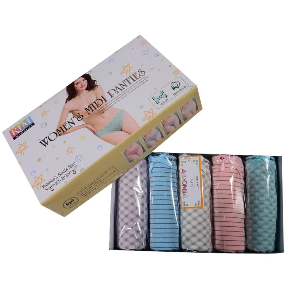 힙을 충분히 감싸는 미디 여성 삼각팬티5매