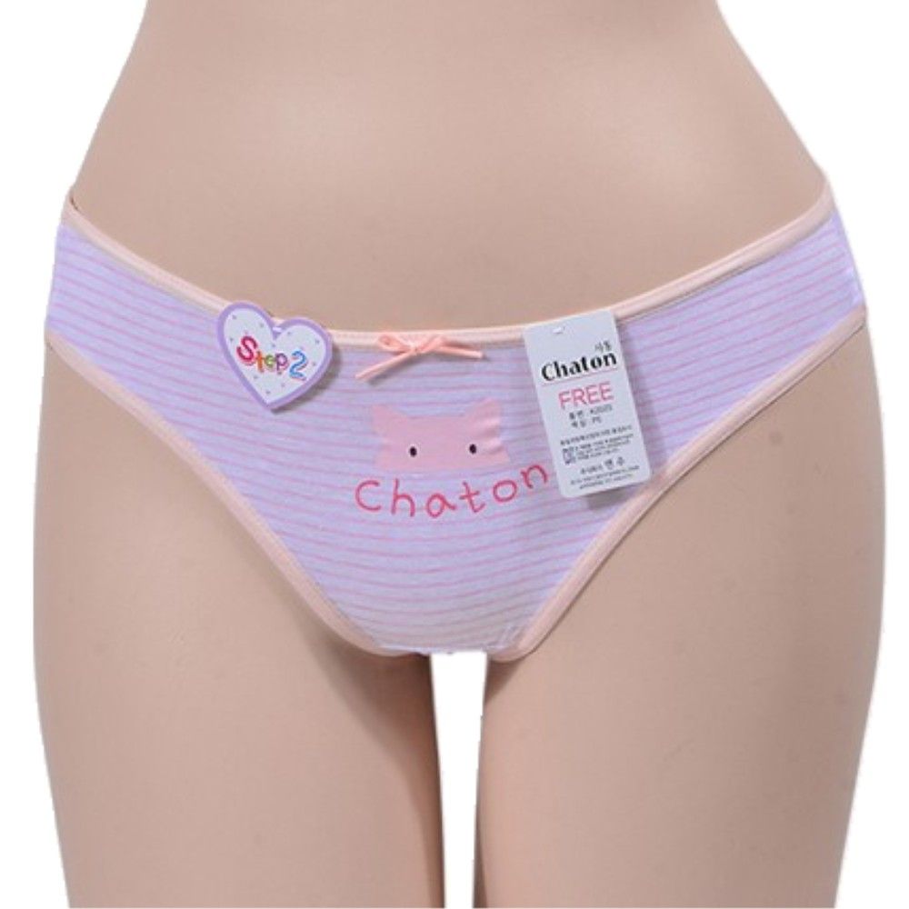 고양이 스트라이프 면소재 주니어 삼각팬티