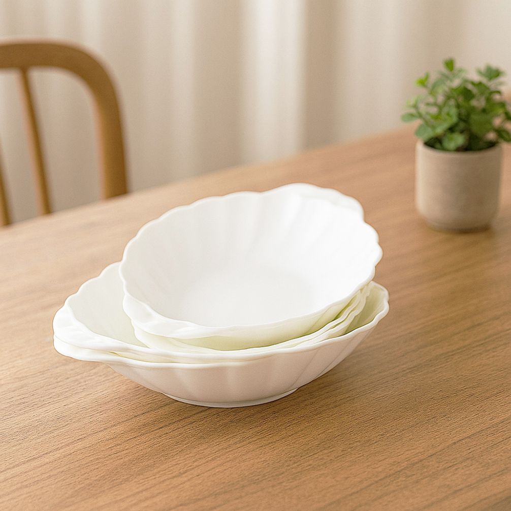 본차이나 타원찬기 4P세트