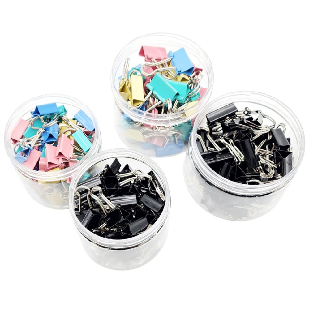 더블클립 문서 서류 집게 블랙 파스텔 컬러 (소형)